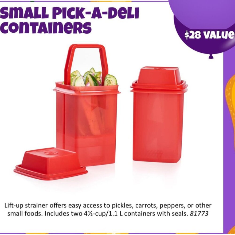 New Tupperware Small Pick a Deli set